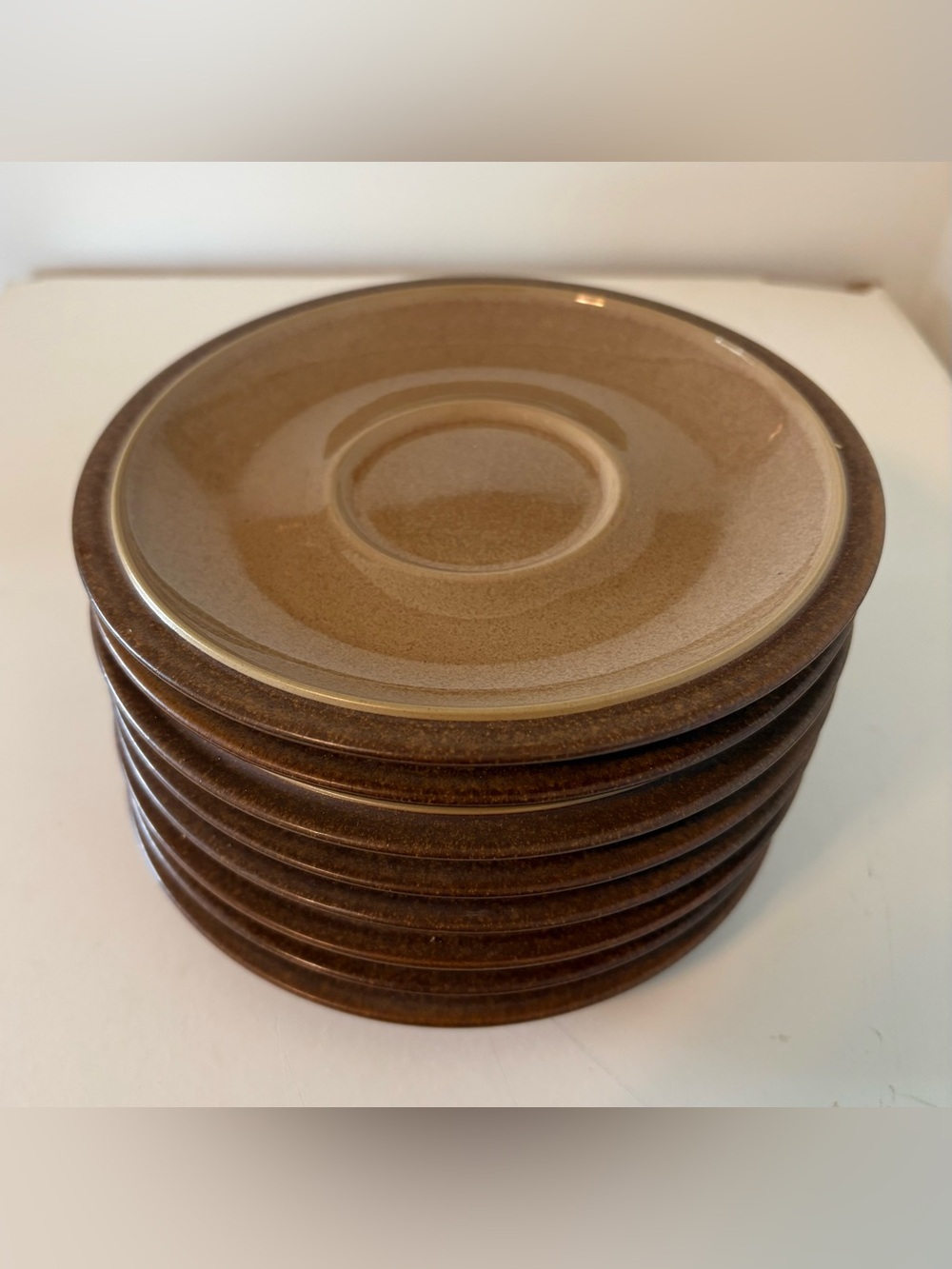 Denny Stoneware Cinnamon Saucers Set of 8